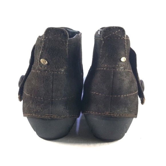 Merrell Luxe Brown Suede Leather Ankle Booties | Double Button Slip-On | Size 9 - Picture 8 of 12
